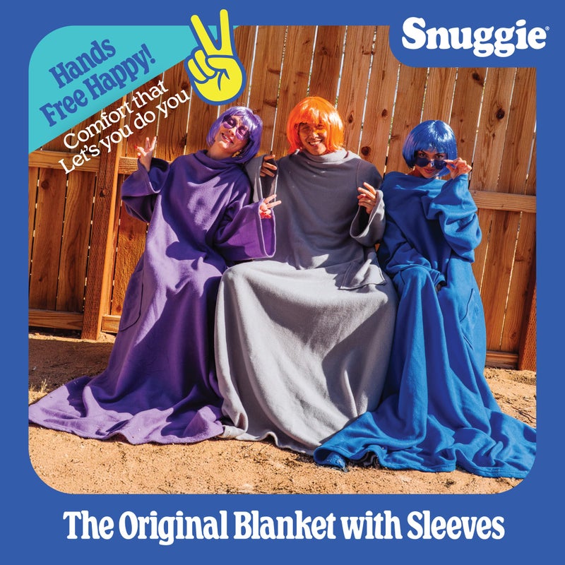 Snuggie- The Original Blanket That Has Sleeves, Warm, Cozy, Super Soft Fleece, Functional Blanket with Sleeves & Pockets for Adult, Women, Men- Blue - Image 4